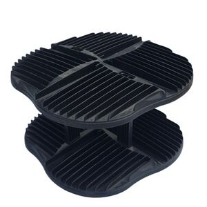 Alpha Black Rotating CD DVD Media Storage Rack 2 Tier Ball Bearing Spinner Base